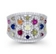 Rhodium Plated Sterling Silver with Multicolor CZ